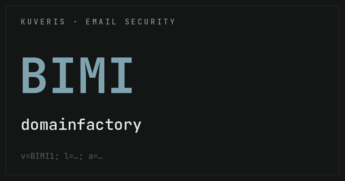 Setting up BIMI at domainfactory