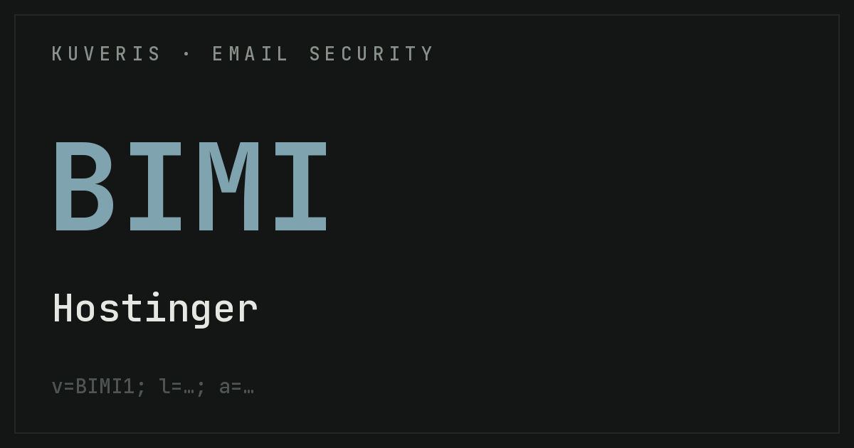 Setting up BIMI at Hostinger
