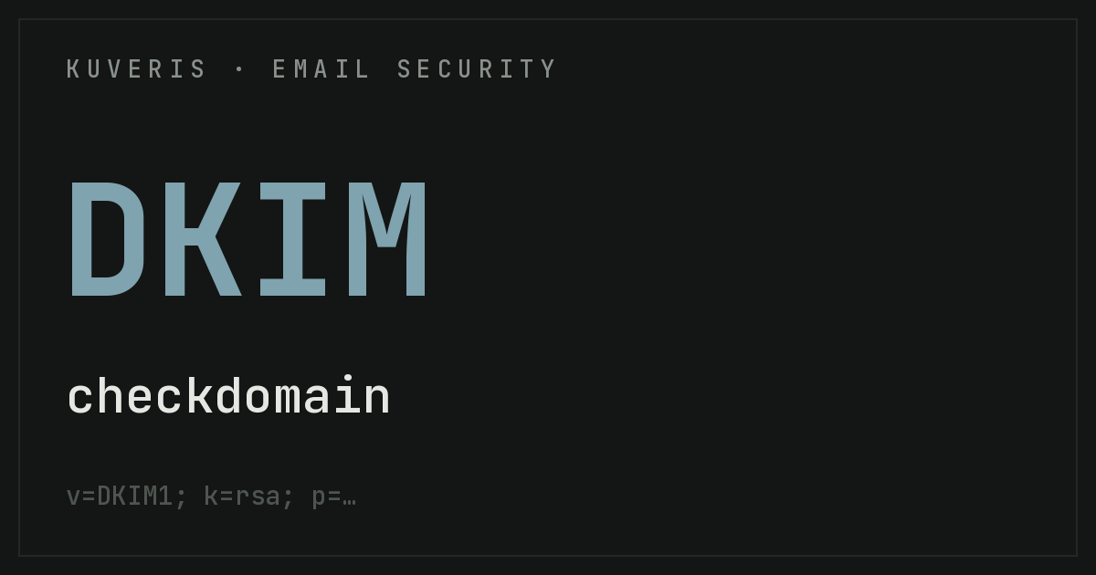 Setting up DKIM at checkdomain