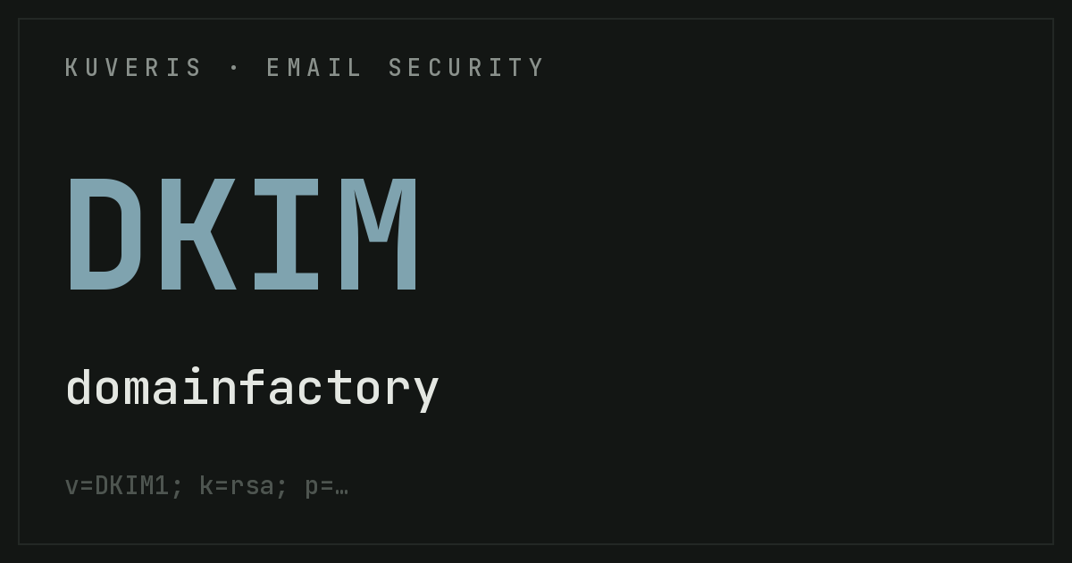 Setting up DKIM at domainfactory