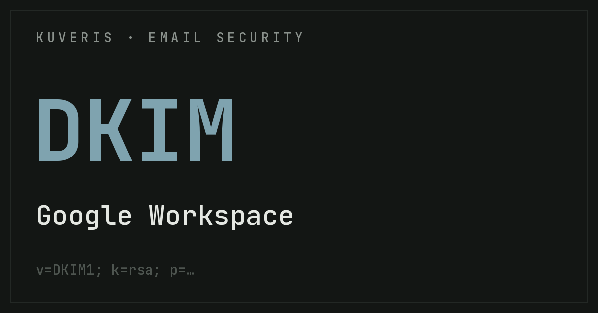 Setting up DKIM for Google Workspace