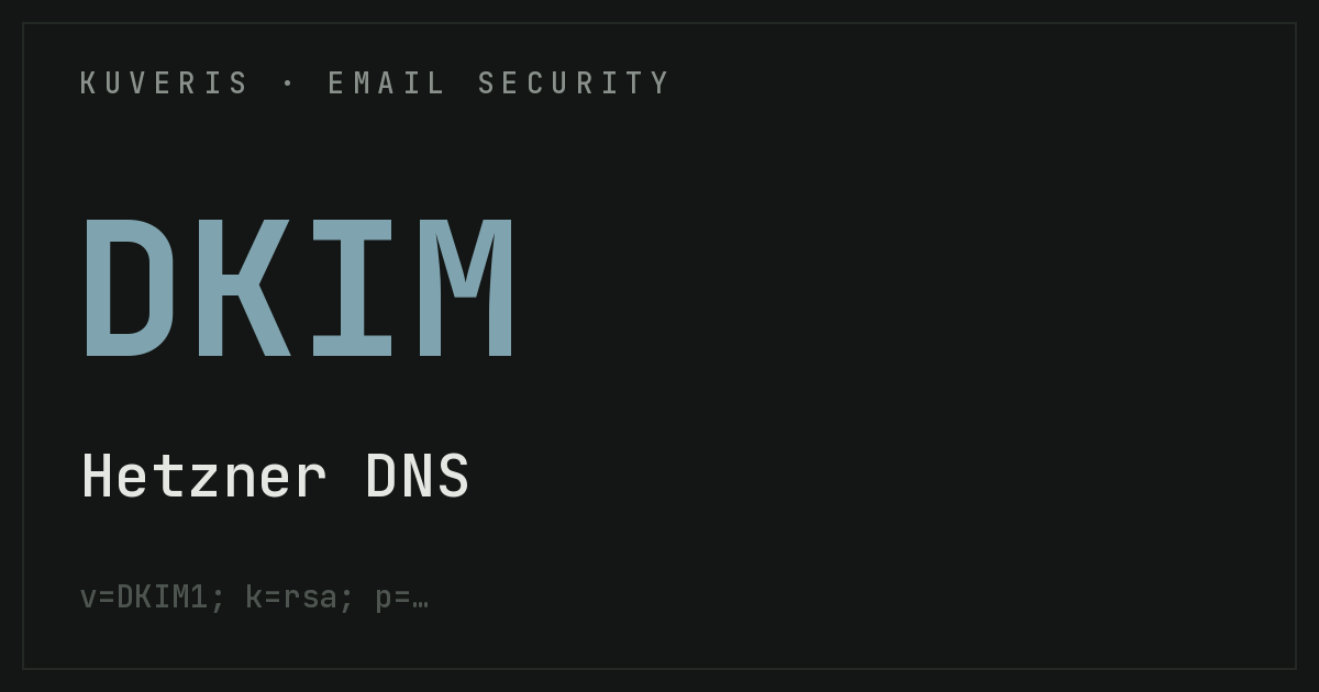 Setting up DKIM at Hetzner