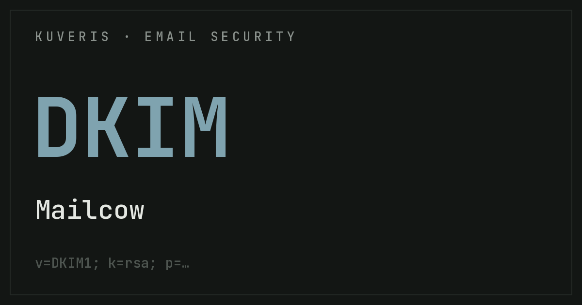Setting up DKIM for Mailcow (self-hosted)