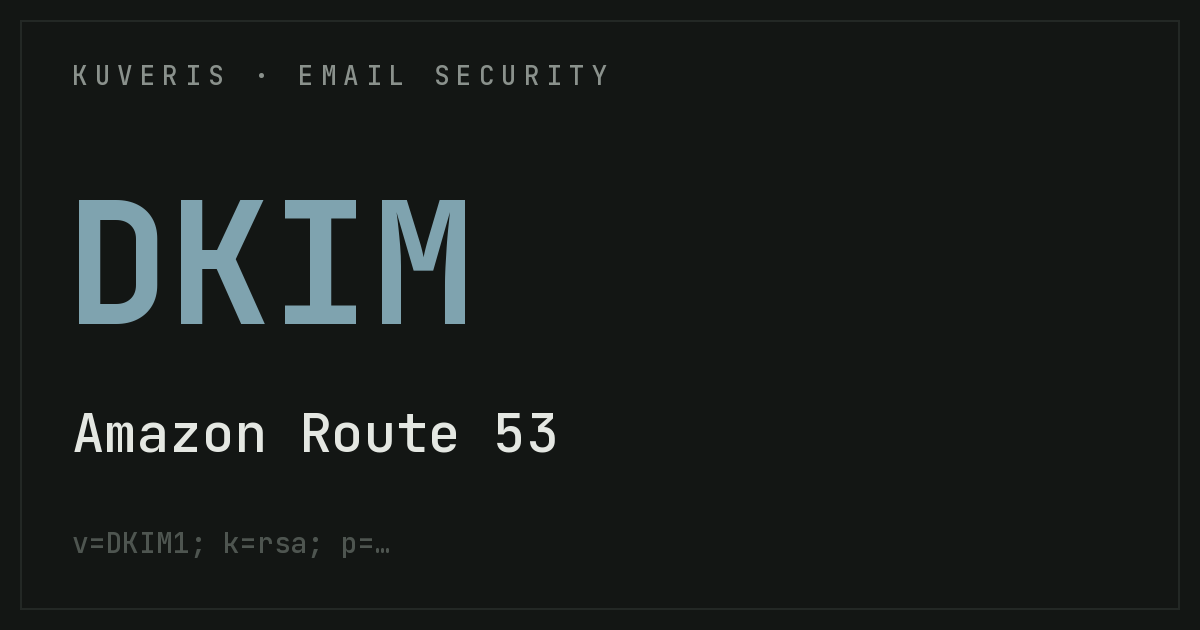 Setting up DKIM at Amazon Route 53