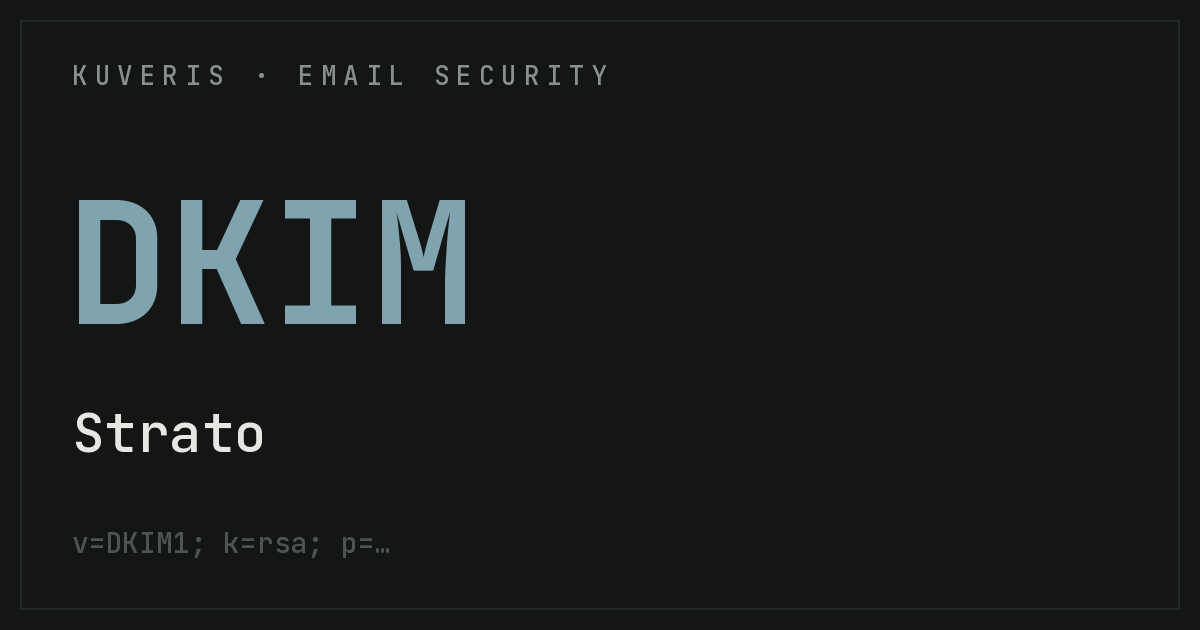 Setting up DKIM at Strato