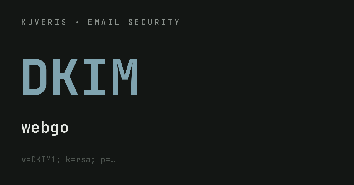 Setting up DKIM at webgo