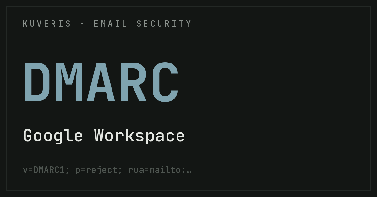 Setting up DMARC for Google Workspace