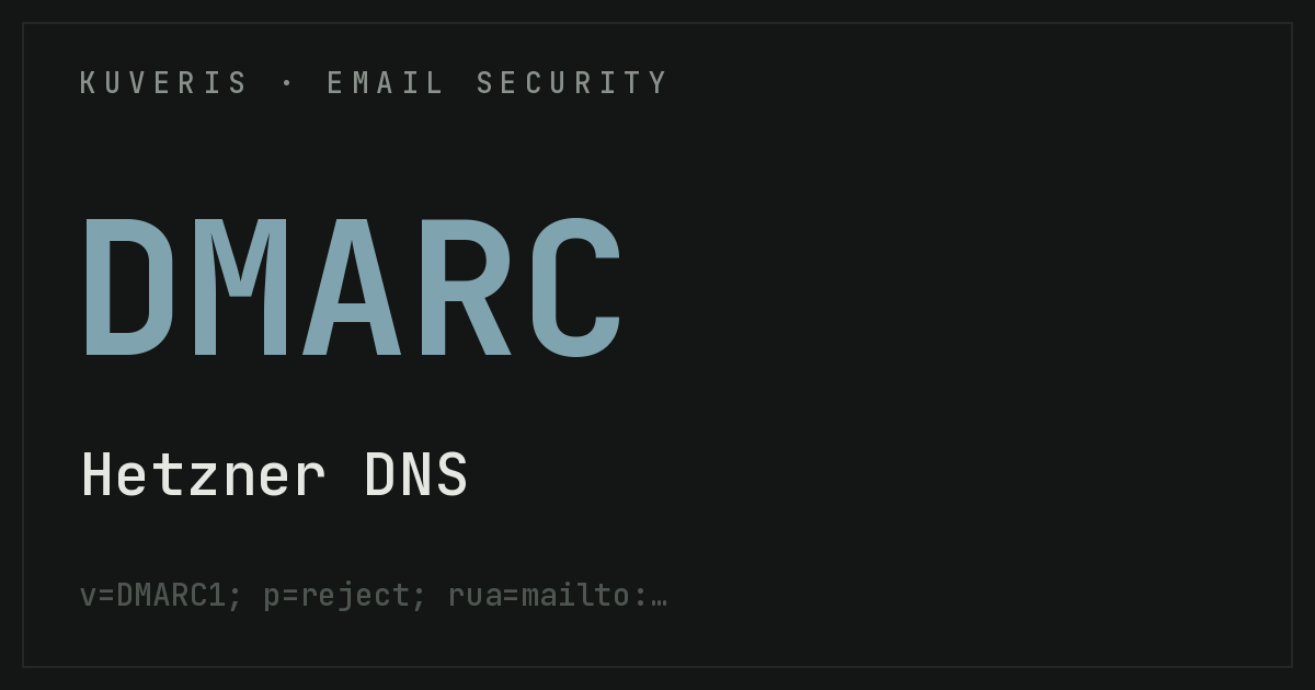 Setting up DMARC at Hetzner