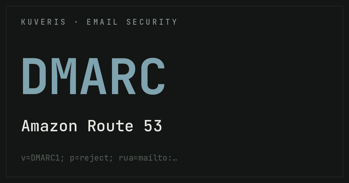 Setting up DMARC at Amazon Route 53