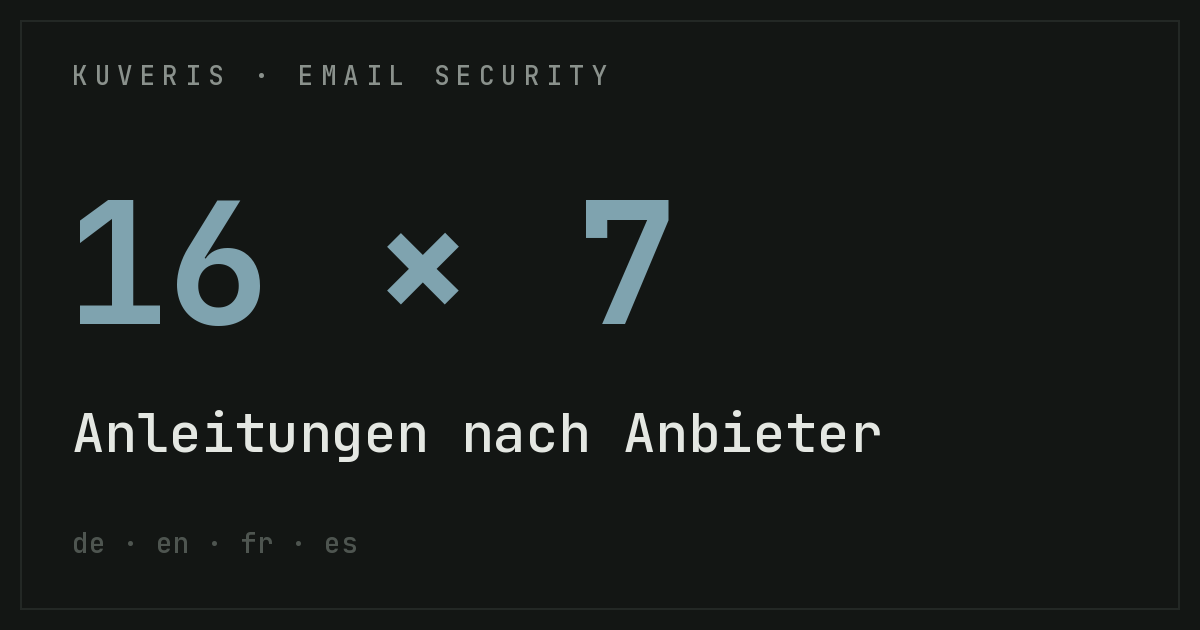 Anbieter wählen: E-Mail-Sicherheit einrichten — Anleitungen nach Hoster