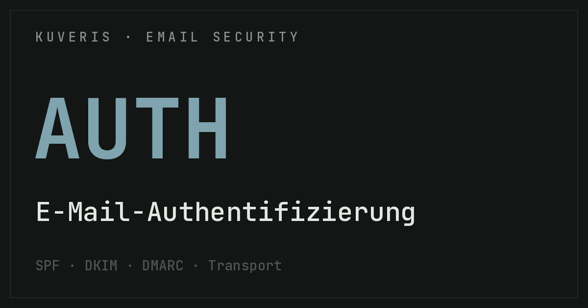 Was ist E-Mail-Authentifizierung? SPF, DKIM, DMARC und die Transportebene
