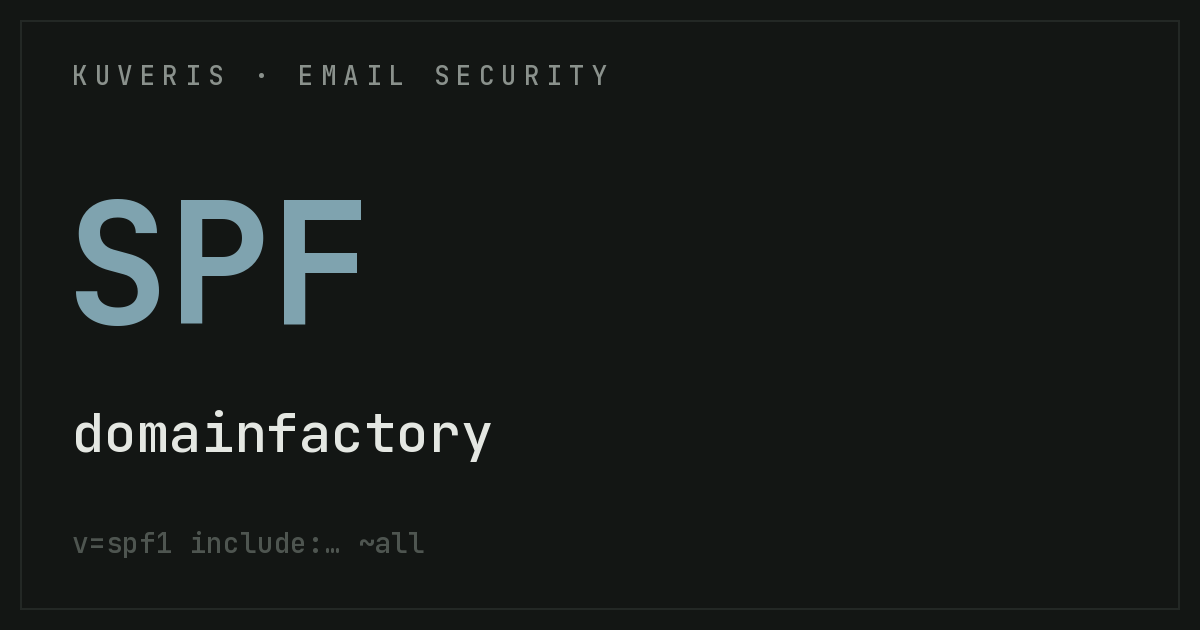 Setting up SPF at domainfactory