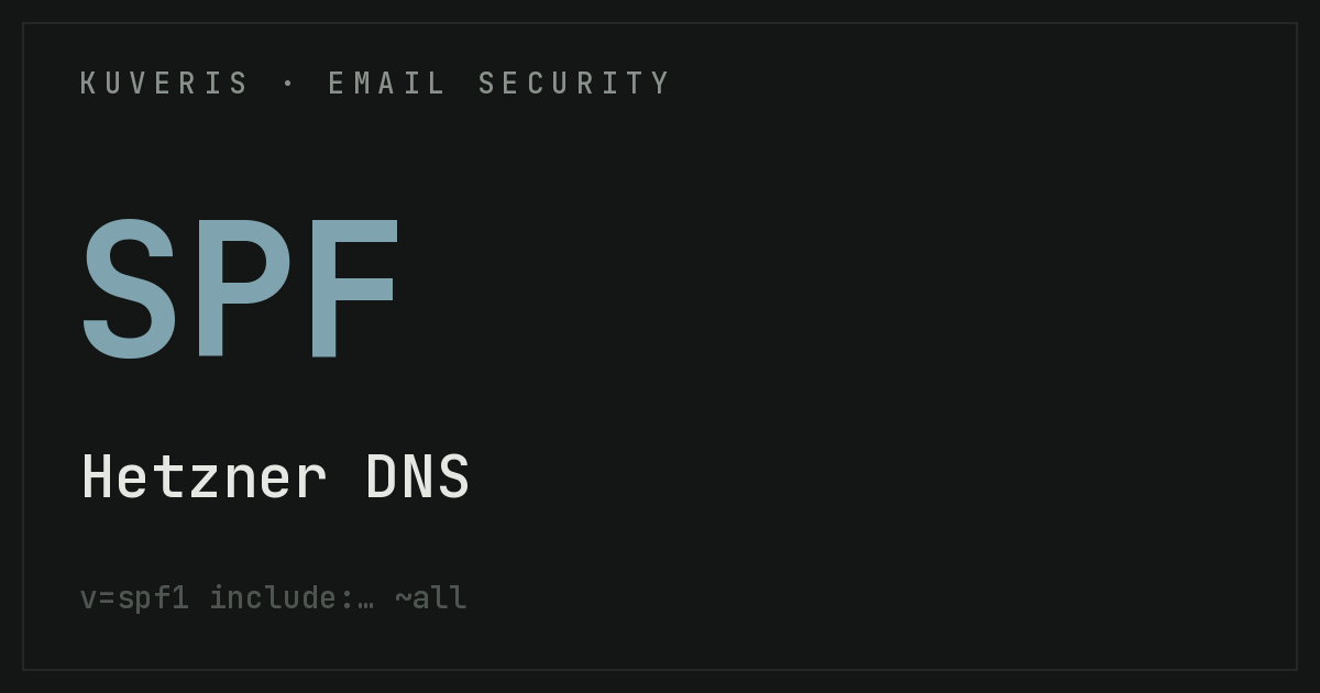 Setting up SPF at Hetzner DNS