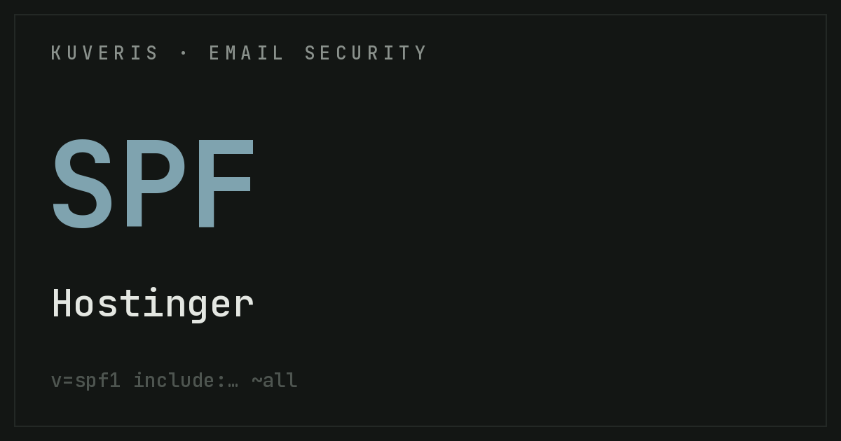 Setting up SPF at Hostinger