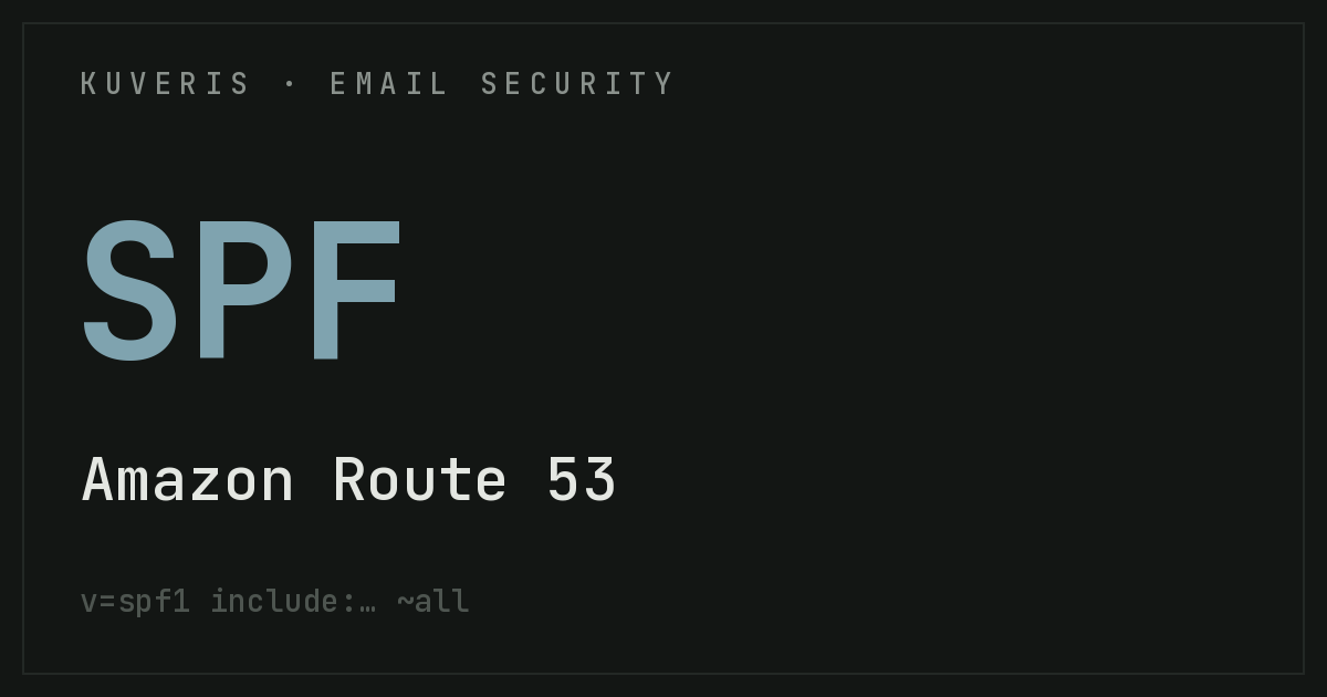 Setting up SPF at Amazon Route 53