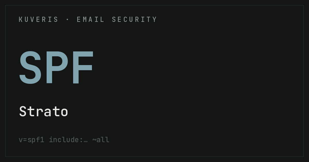 Setting up SPF at Strato