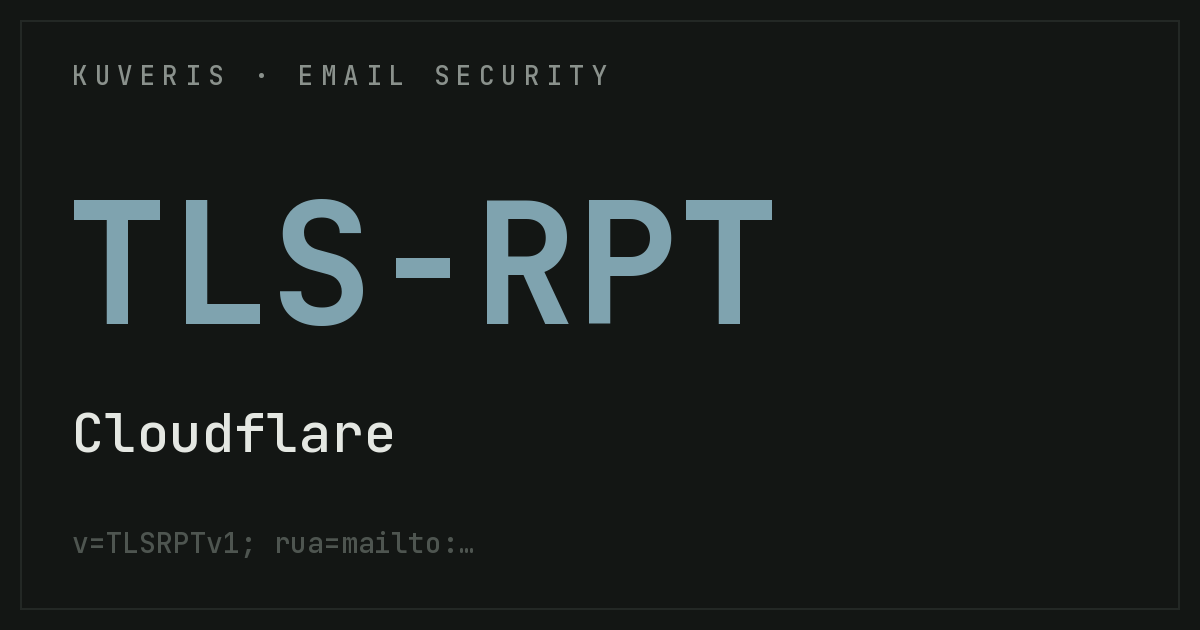 Setting up TLS-RPT at Cloudflare