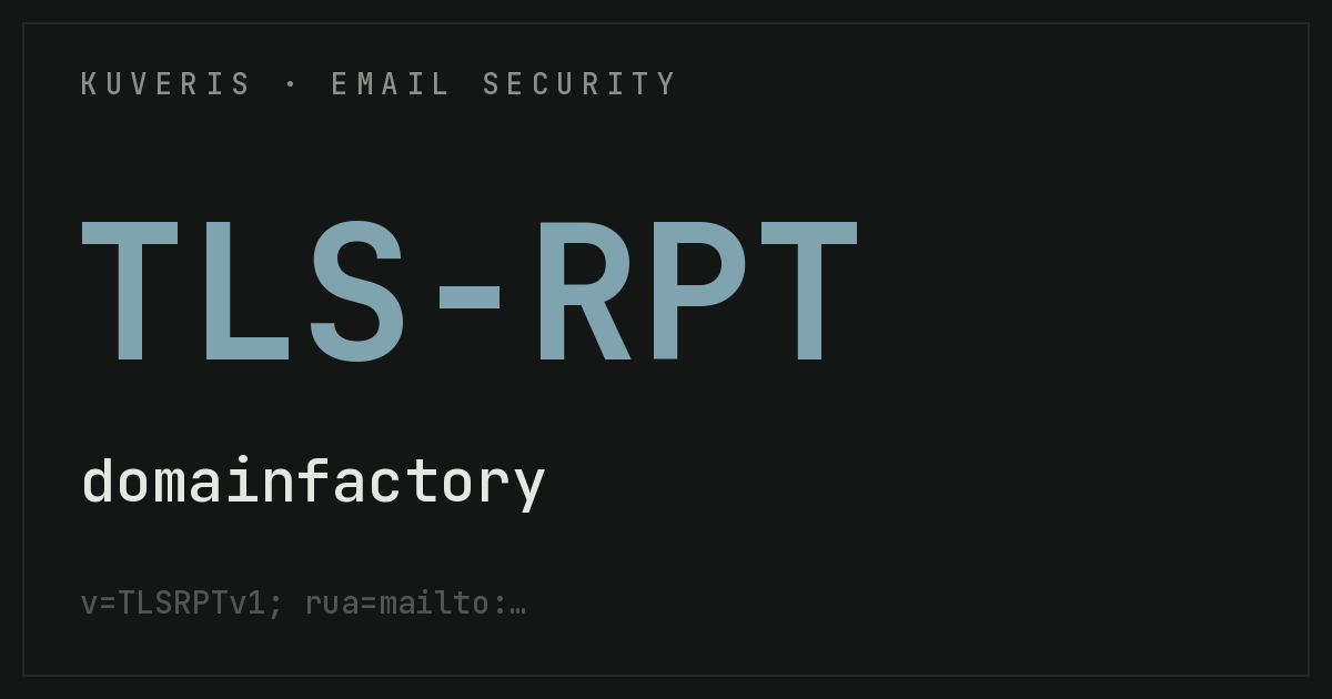 Setting up TLS-RPT at domainfactory