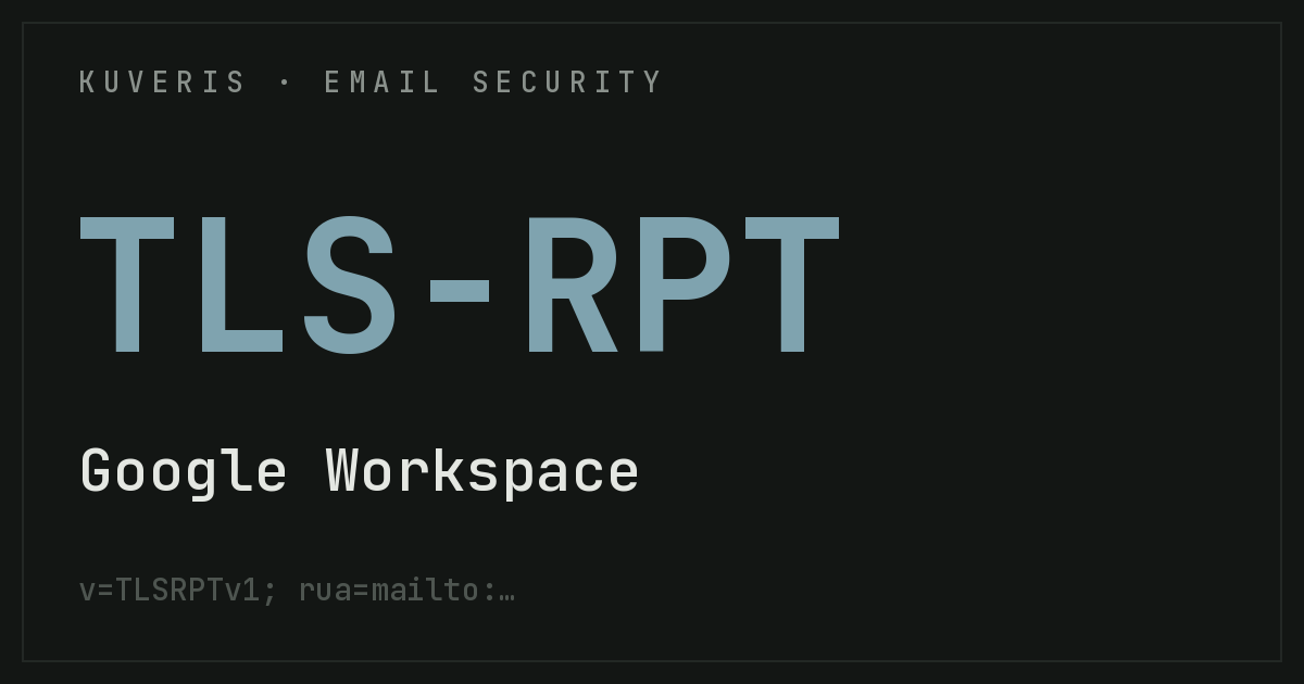Setting up TLS-RPT for Google Workspace