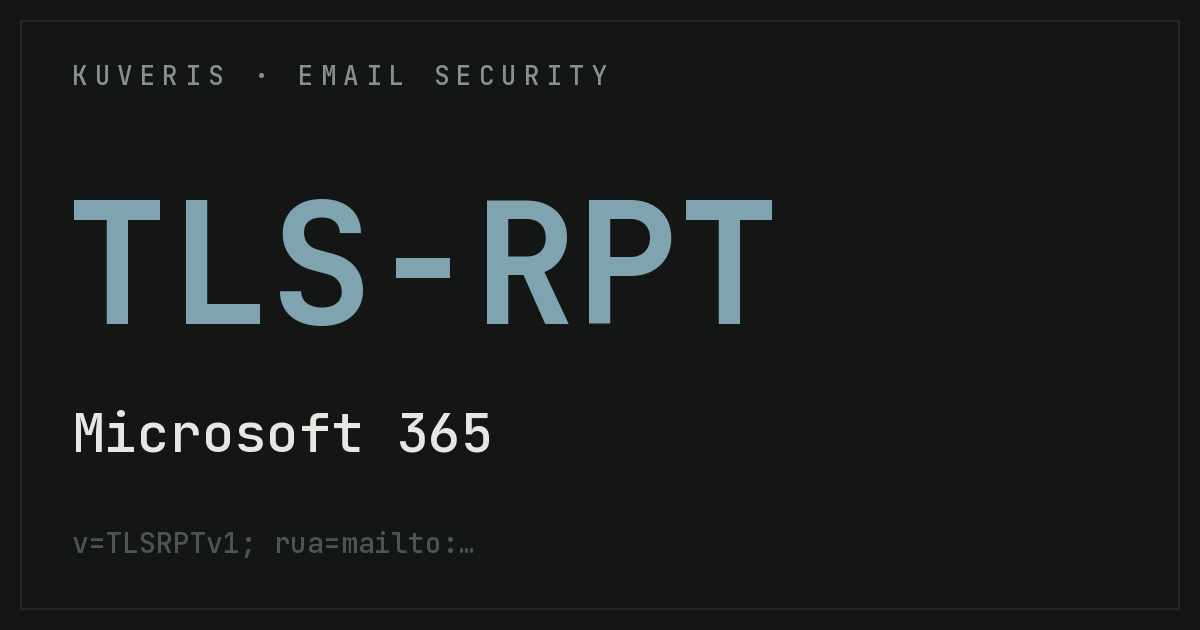 Setting up TLS-RPT for Microsoft 365