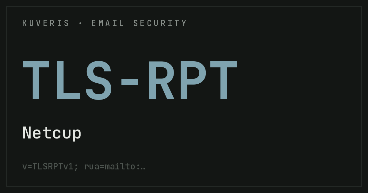 Setting up TLS-RPT at Netcup