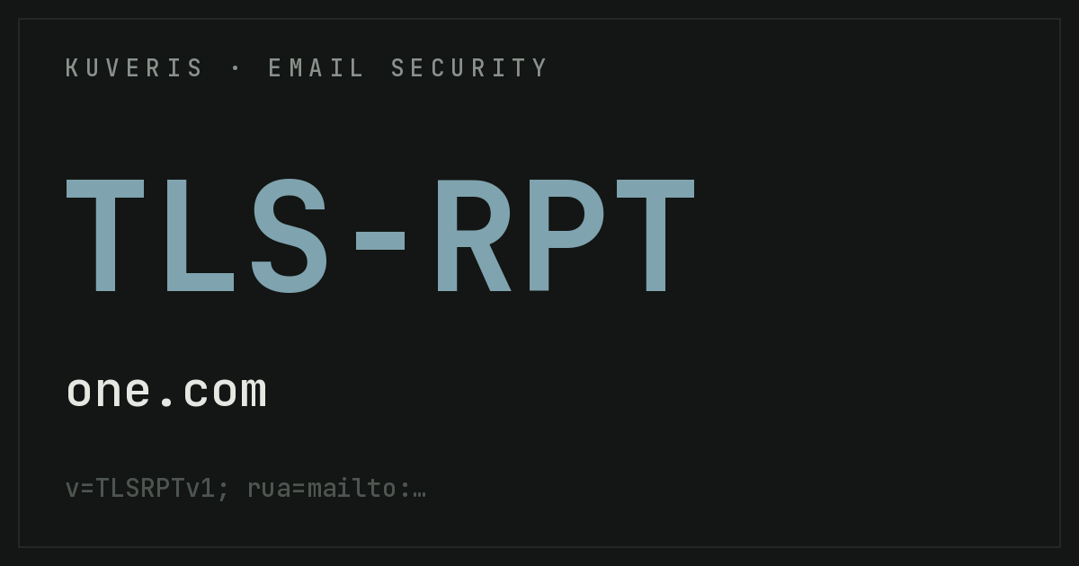 TLS-RPT einrichten bei one.com