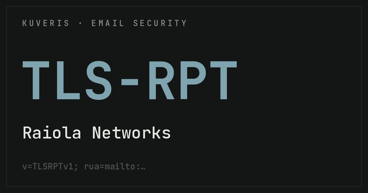 Configurar TLS-RPT en Raiola Networks