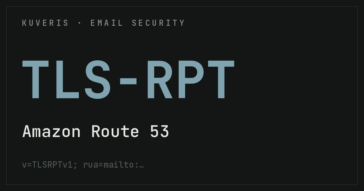 Setting up TLS-RPT at Amazon Route 53